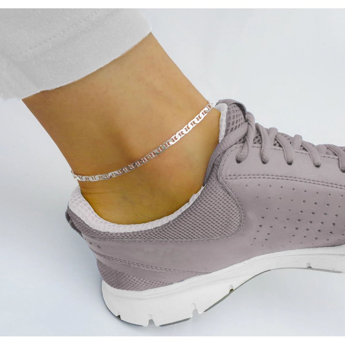 RMZ GOLD NYC 10-Inch 925 Silver Plated Mariner Anklet