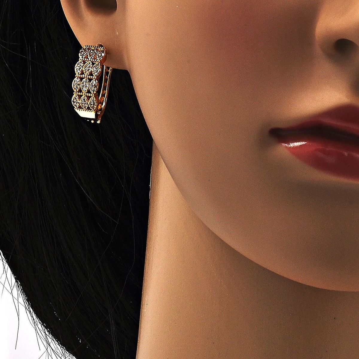 RMZ GOLD NYC 18K Gold-Filled CZ 20mm Hoop Earrings