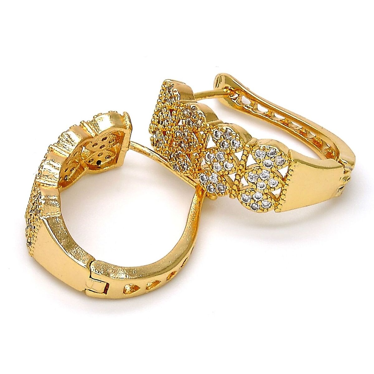 RMZ GOLD NYC 18K Gold-Filled CZ 20mm Hoop Earrings