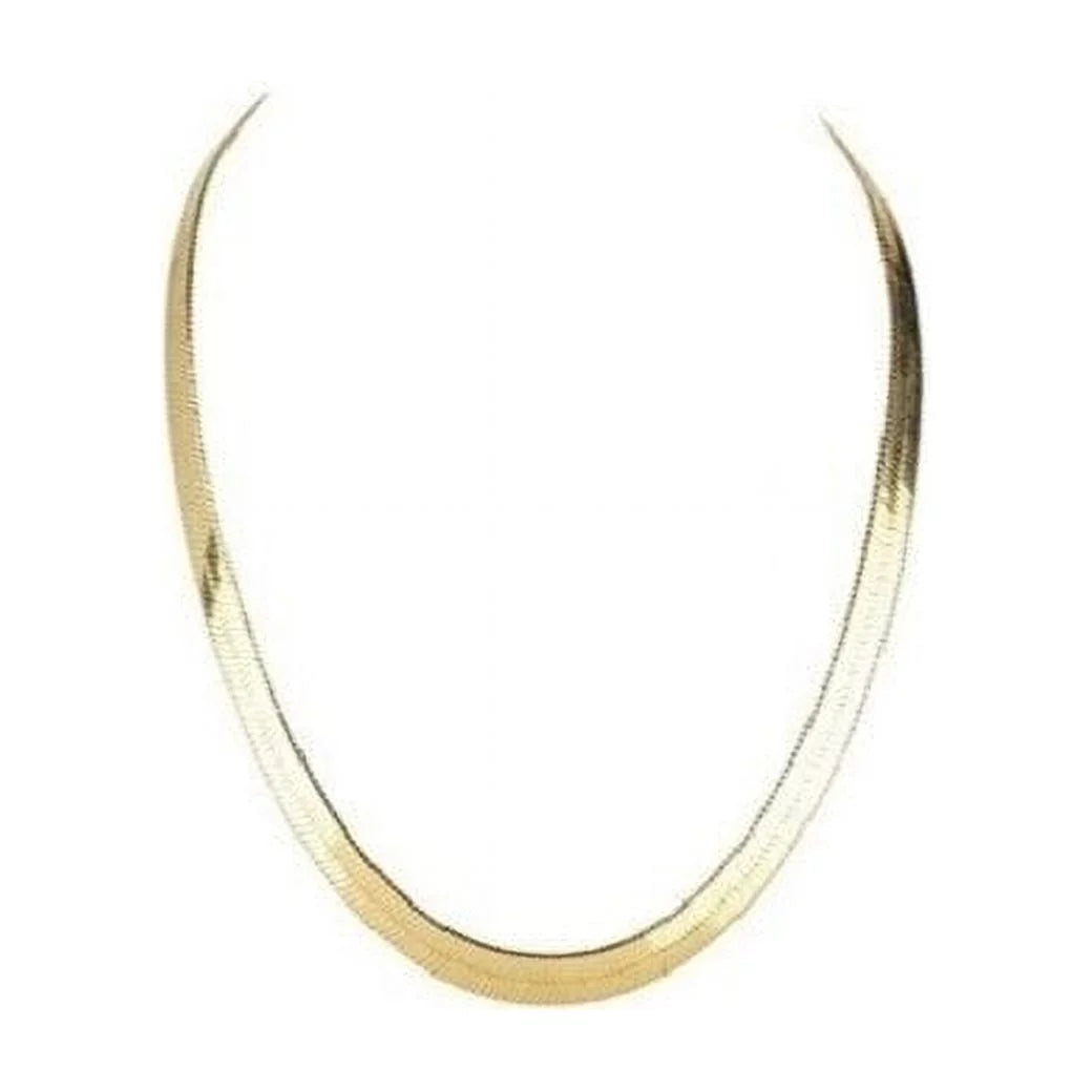 14K Flat Snake Choker Necklace 16"