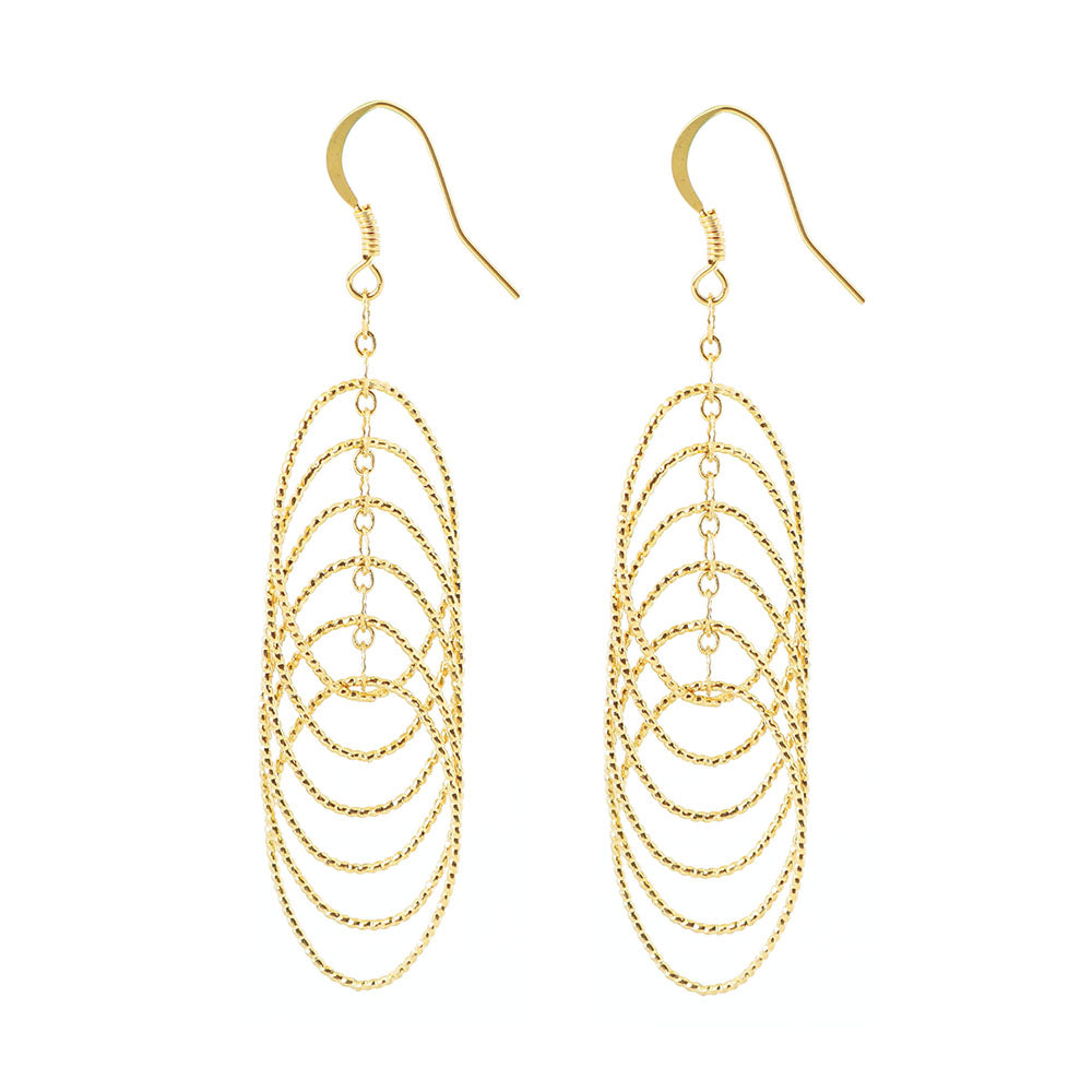 14K Gold Chandelier Hanging Earrings
