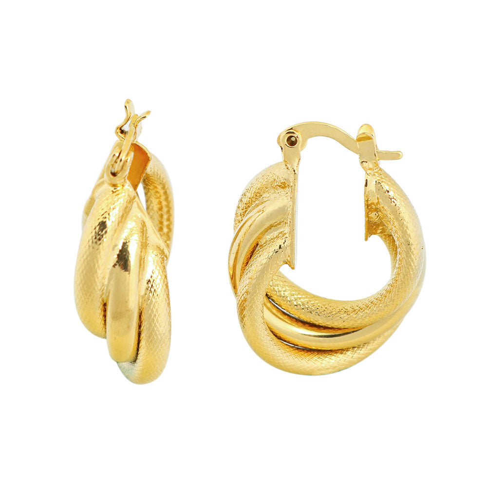 14K Gold Mate Triple Hoop Earrings