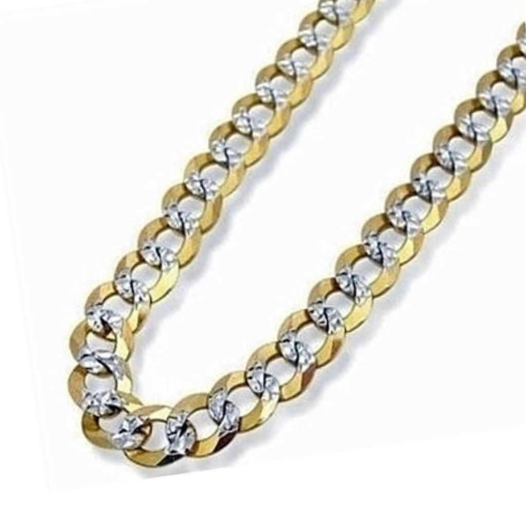 RMZ GOLD NYC 18K-Gold-Filled Two-Tone Diamond-Cut Cuban Link Chain
