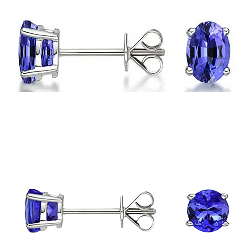 RMZ GOLD NYC Genuine Tanzanite Earrings (2-Pair)