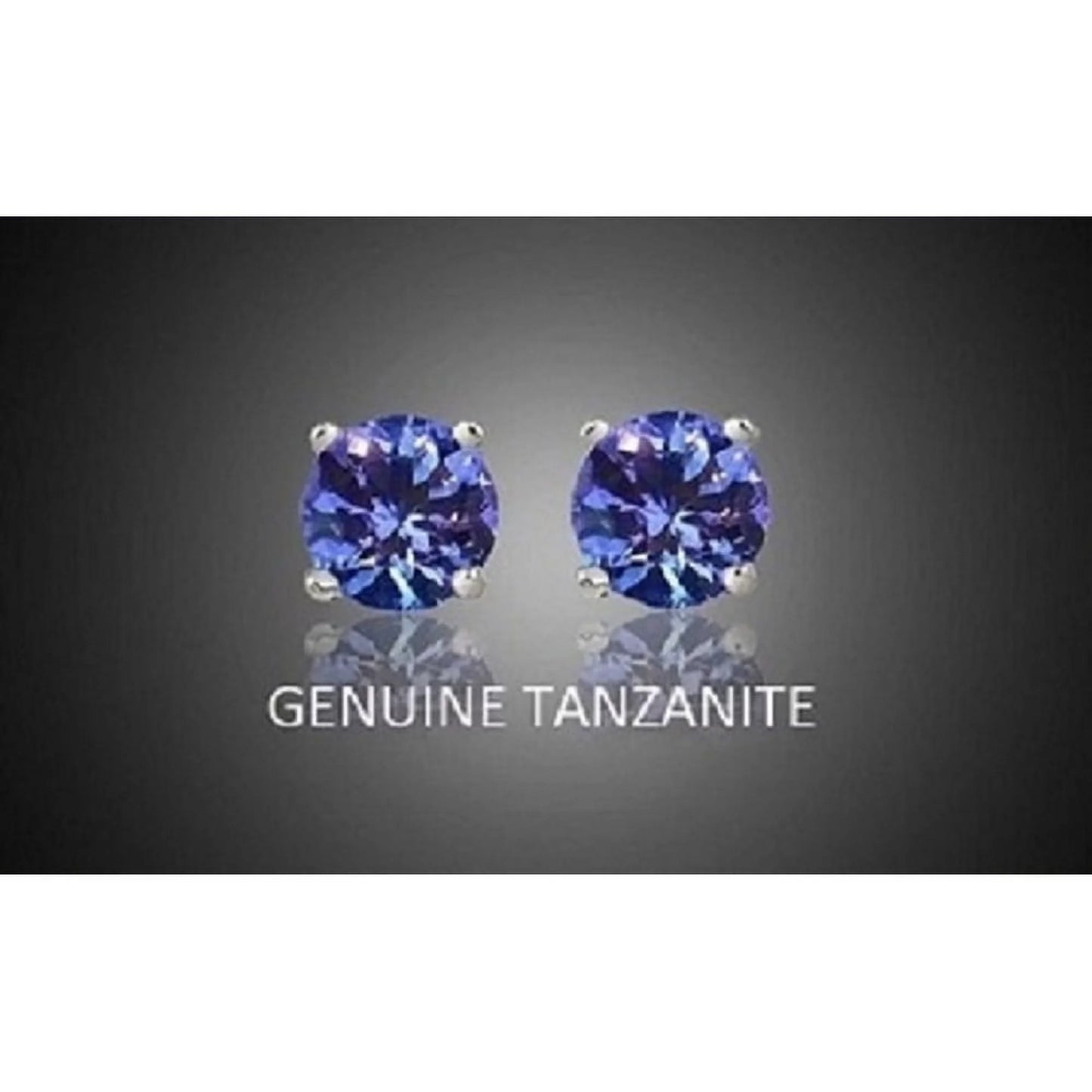 RMZ GOLD NYC 925 Sterling Silver 2.00 CTW Tanzanite Stud Earrings