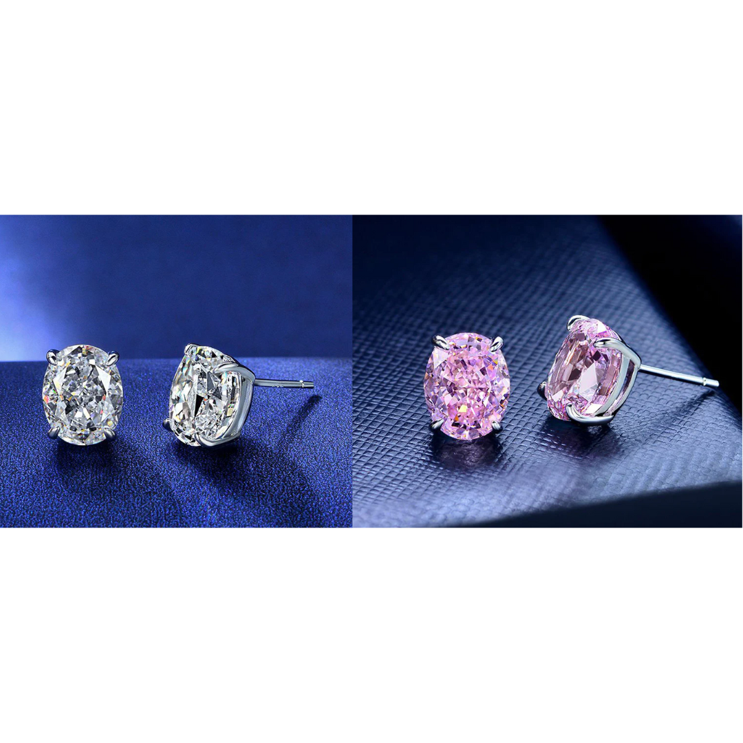 RMZ GOLD NYC 2.00CTTW CZ Oval Set Earrings (2-Pair)