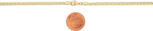 18K Gold Curb/Cuban Link Chain Bracelet - Made In Brazil