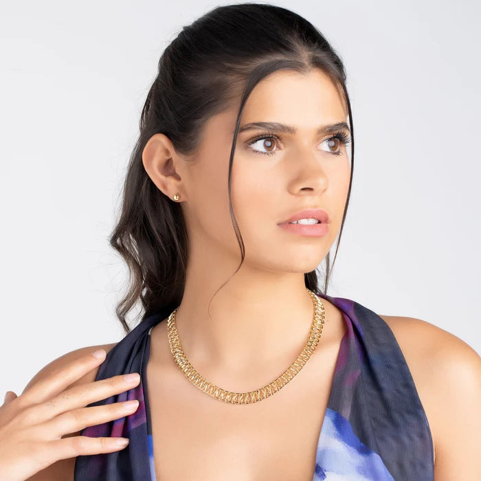 18K Gold Filled Mesh Necklace 18''
