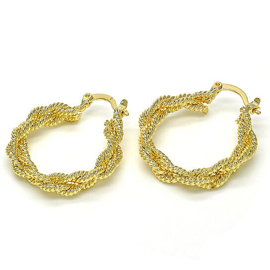 RMZ GOLD NYC Gold Twist Hoop Earrings