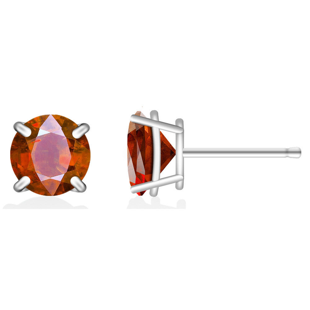 925 Sterling Silver 2ct Round-Cut Stud Earrings | Classic Sparkle Everyday Jewelry Unisex 10 Colors