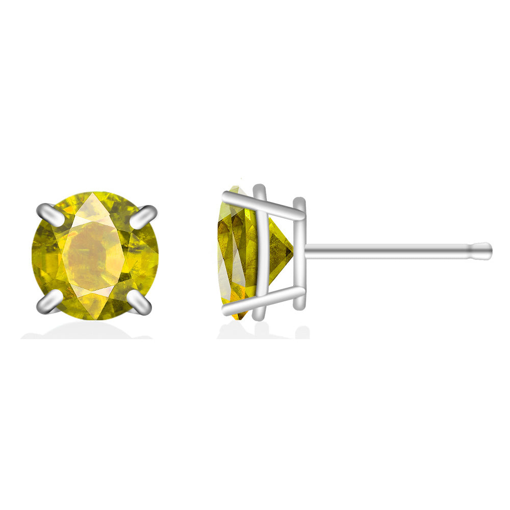 RMZ GOLD NYC Stunning Yellow Sapphire Stud Earrings