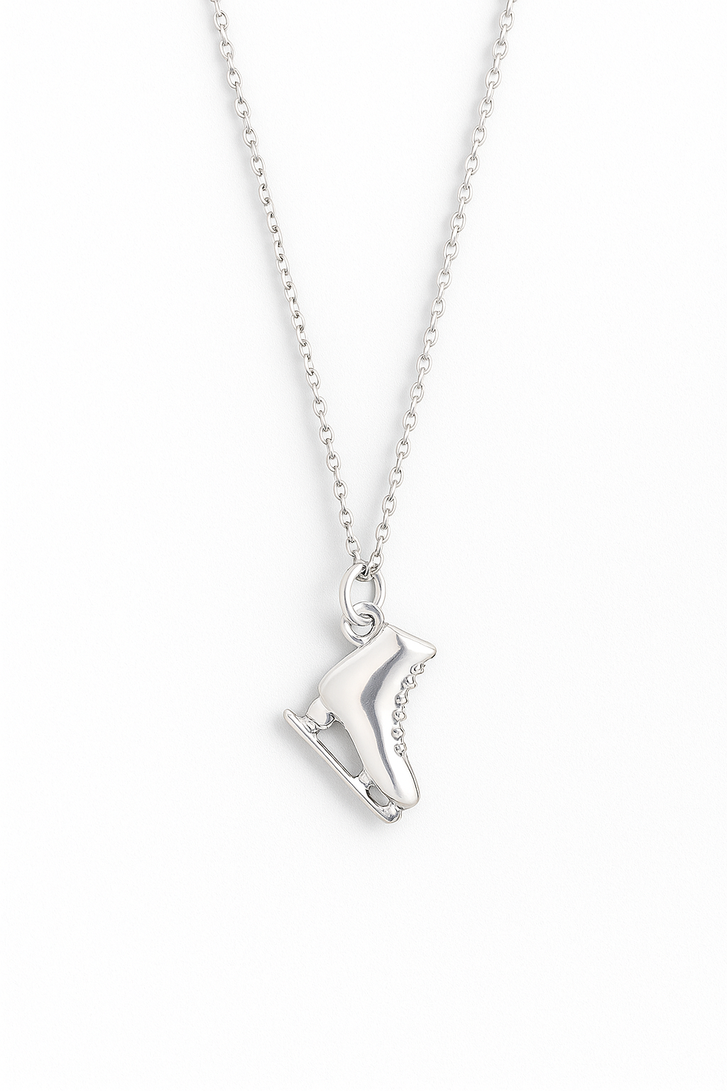 Silver Ice Skate Charm Necklace