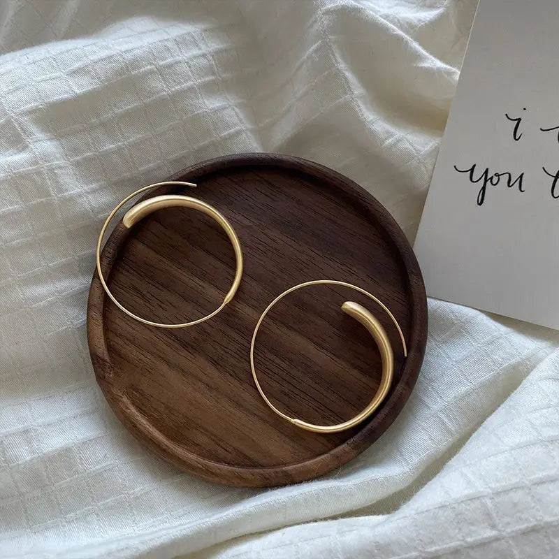 Sweet Earrings Round Circle Acrylic Mesh Versatile Earrings Light Luxury C Temperament Earrings