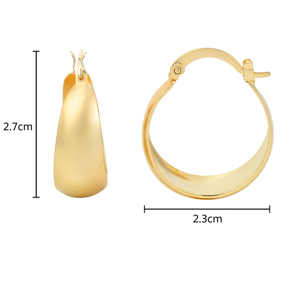 Gold Tapered Hoop Earrings