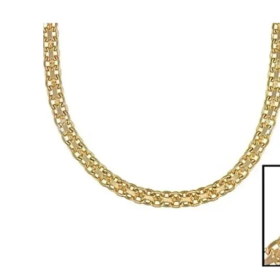 Gold Filled Bismarck Flat Chain Necklace – 20" High Polish Finish