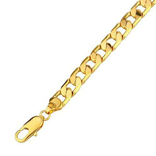 18k Gold Cuban Link Bracelet 8''