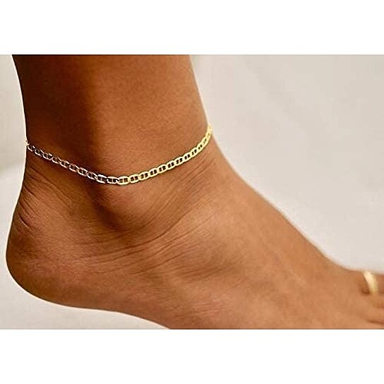 RMZ GOLD NYC FILLED HIGH POLISH FINSH 14K MARINER ANKLET GOLD