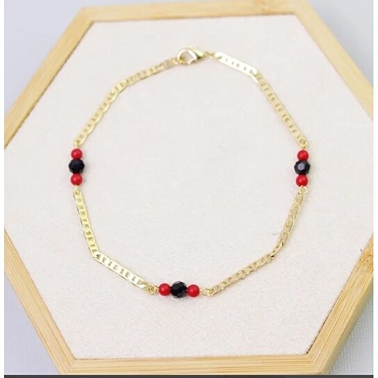 RMZ GOLD NYC MARINER AZABACHI ANKLE BRACELET