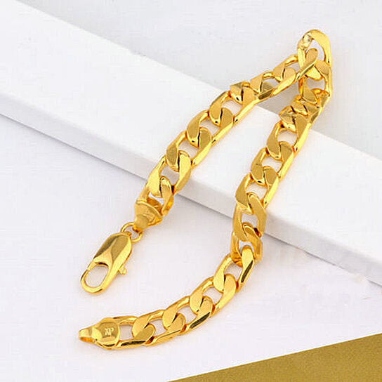 18k Gold Cuban Link Bracelet 8''