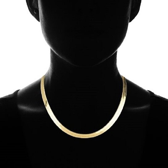 14K-Gold Flat Herringbone Chain