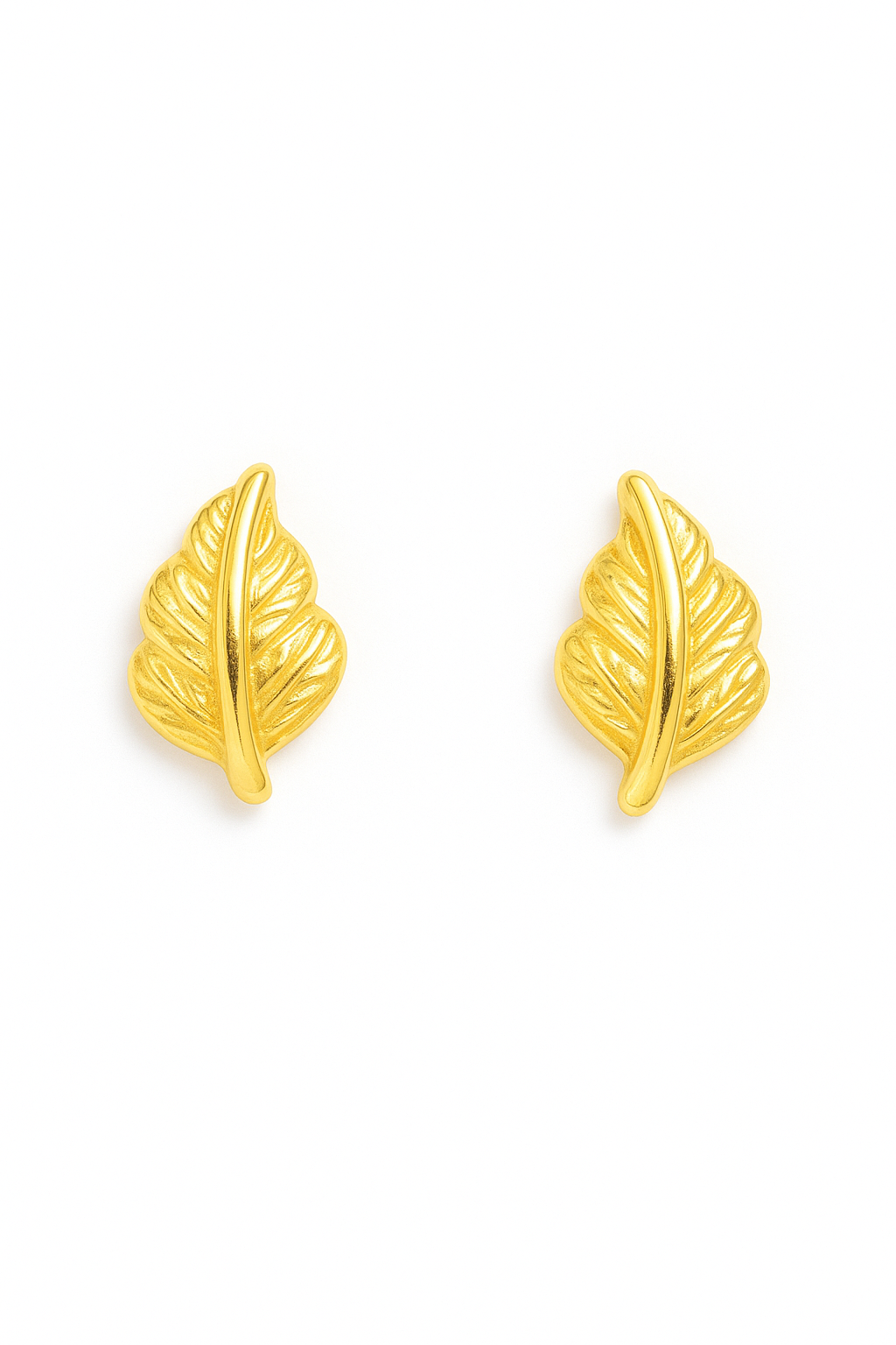 RMZ Elegant Gold Stud Earring Set – Heart, Moon & Leaf Designs