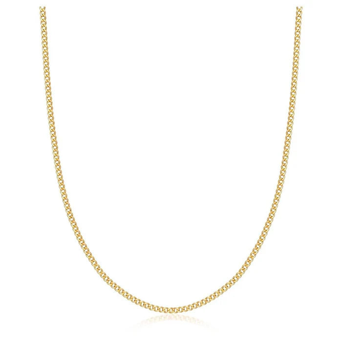 18K Gold Plated 2mm Cuban Link Necklace