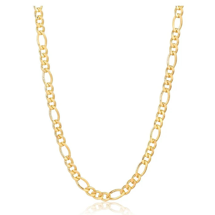 18K Gold Plated 4.5mm Figaro Chain Necklace