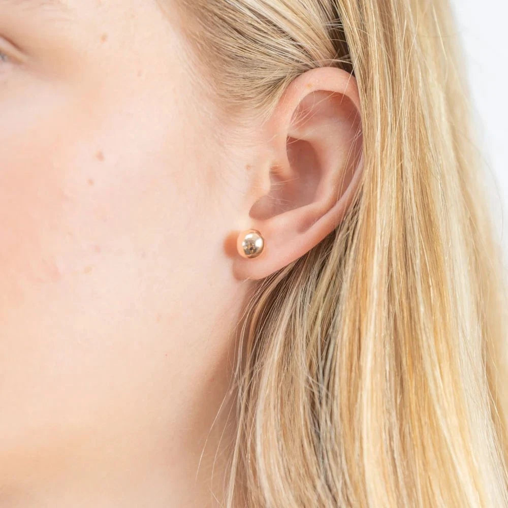 Classic Round Studs 14K Gold Filled Ball Stud Earrings – High Polish (3mm–10mm) 2 COLORS AVAILABLE