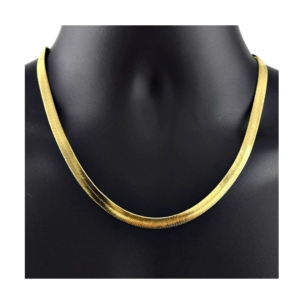 RMZ GOLD NYC 14K-Gold-Plated Flat Herringbone Chain