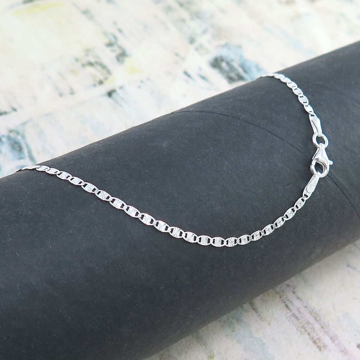 Unisex Italian 925 Sterling Silver Valentino Mariner Chain Made in Italy