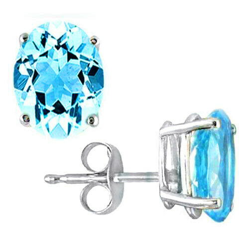 RMZ GOLD NYC Stunning Sky Blue Stud Earrings
