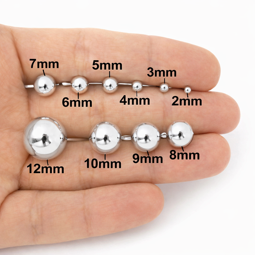 Classic Round Studs Silver Ball Stud Earrings – High Polish (2mm–10mm)