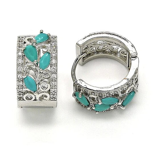 Lab-Created Designer Gemstone Huggie Hoop Earrings