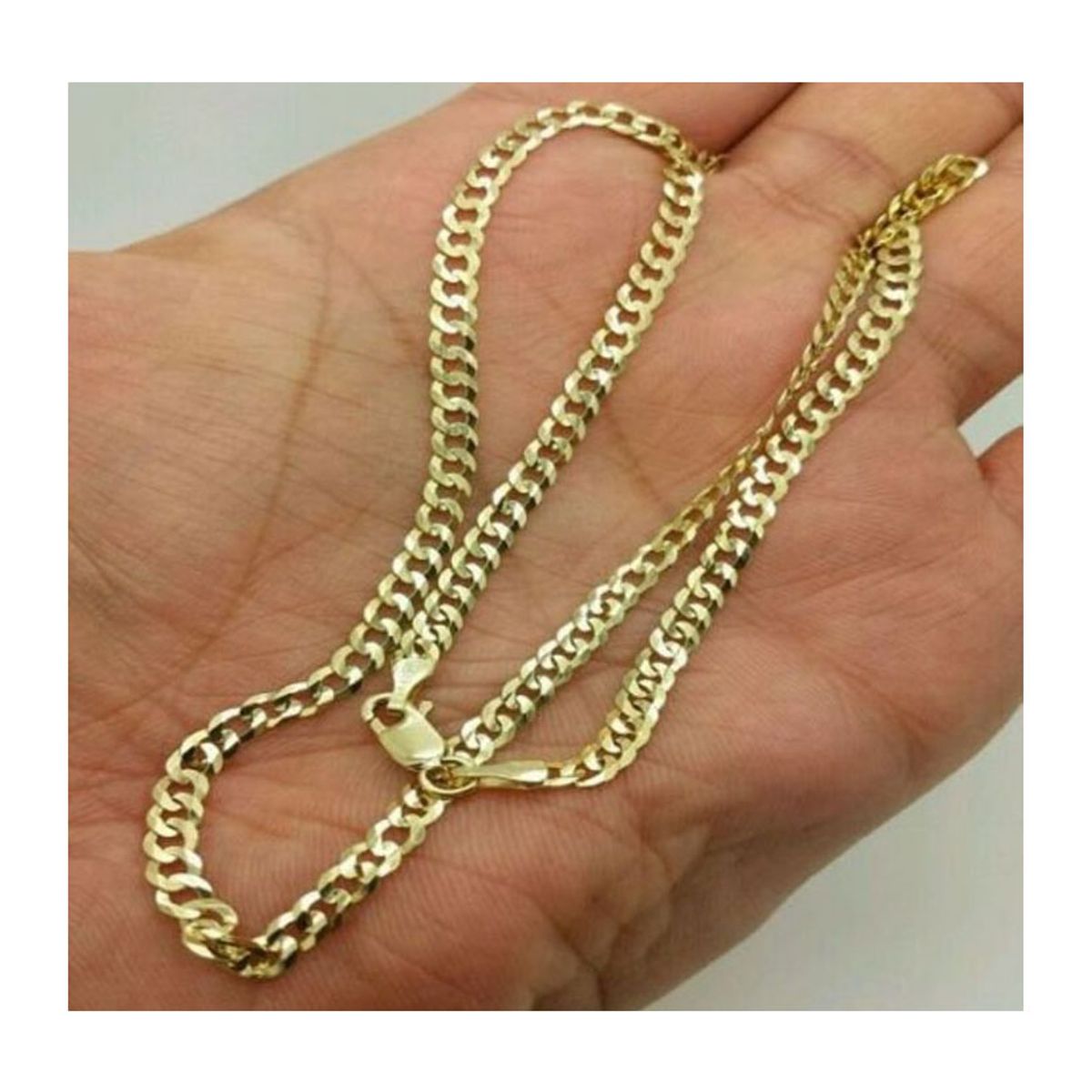 10K Solid Yellow Gold Cuban Chain Necklace