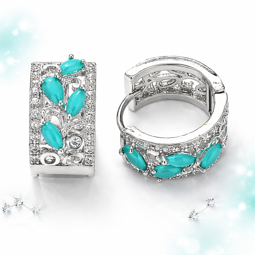 Lab-Created Designer Gemstone Huggie Hoop Earrings