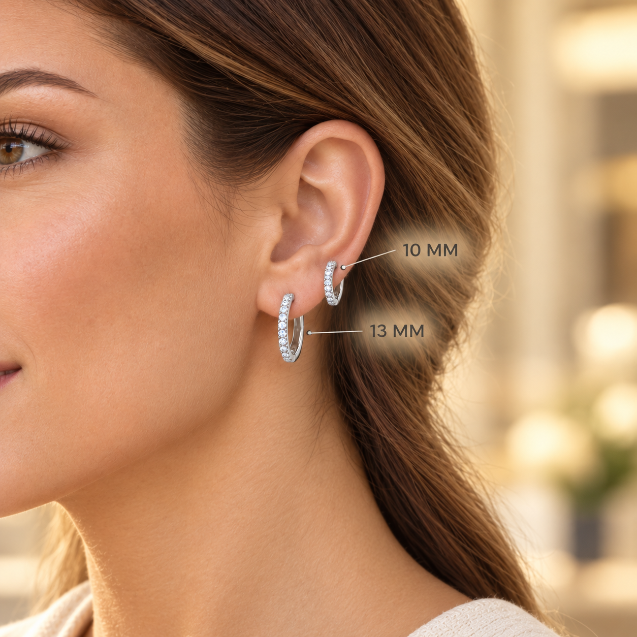 Moissanite Huggie Hoop Earrings