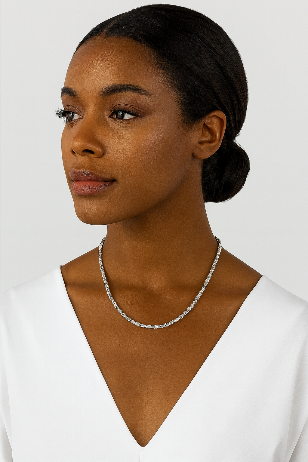 Italian 14K White Gold Filled High Polish Rope Chain – Gold & Silver Finish | Matching Bracelets & Anklets | Unisex Rope Chain Jewelry