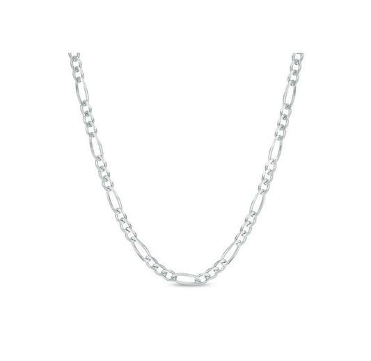 Solid .925 Sterling Silver 3 mm Italian Figaro Link Chain