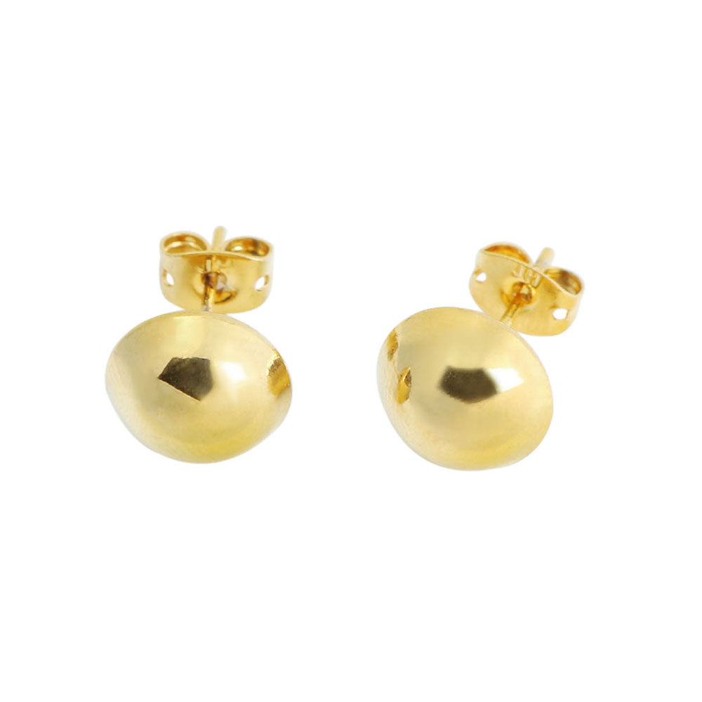 18k Gold Half Ball Stud Earrings