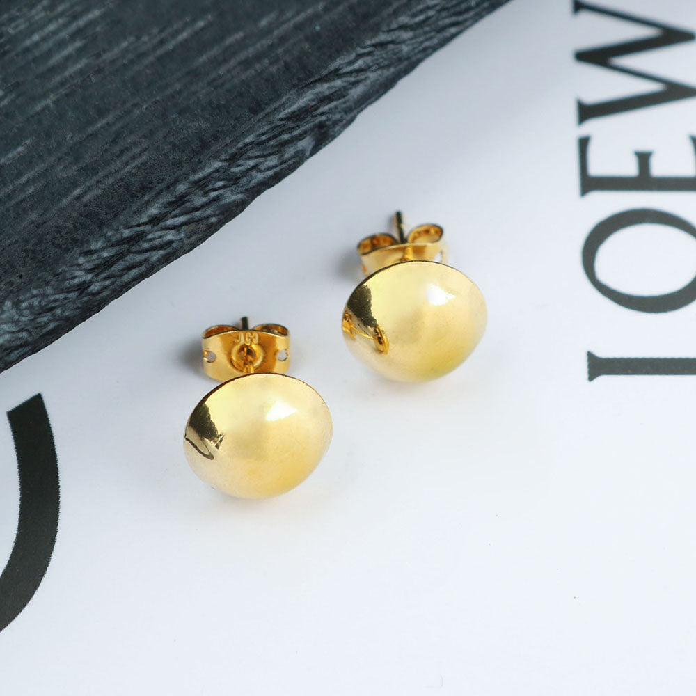 18k Gold Half Ball Stud Earrings