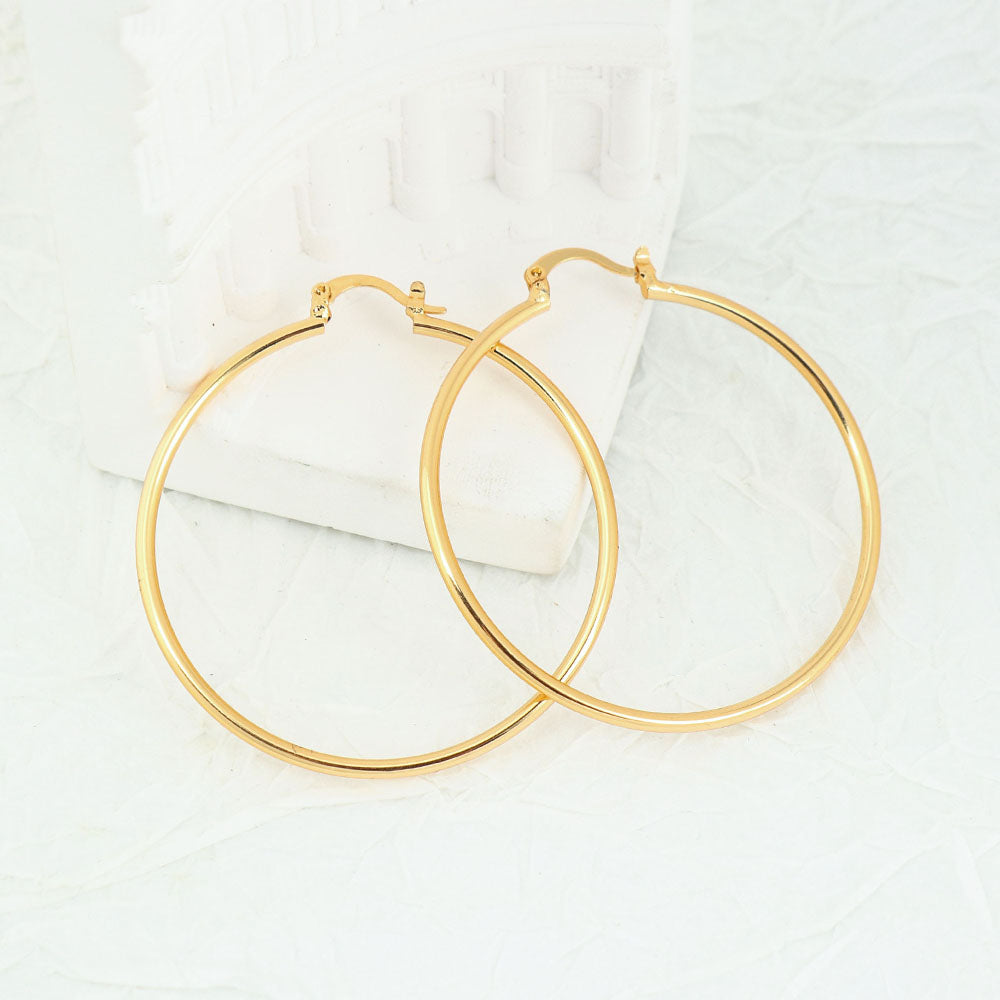 18K Gold Plated 2mm Hoop Earrings