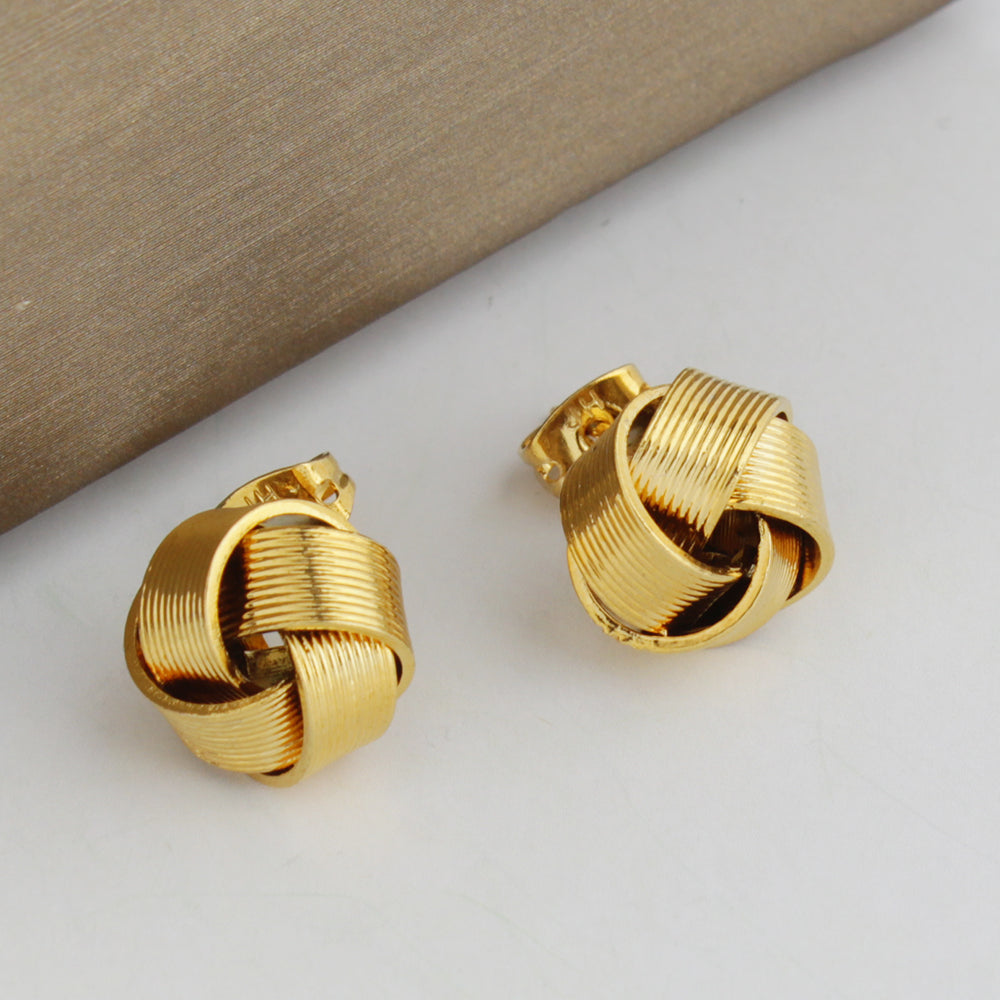 18K Gold Plated Love Knot Stud Earrings