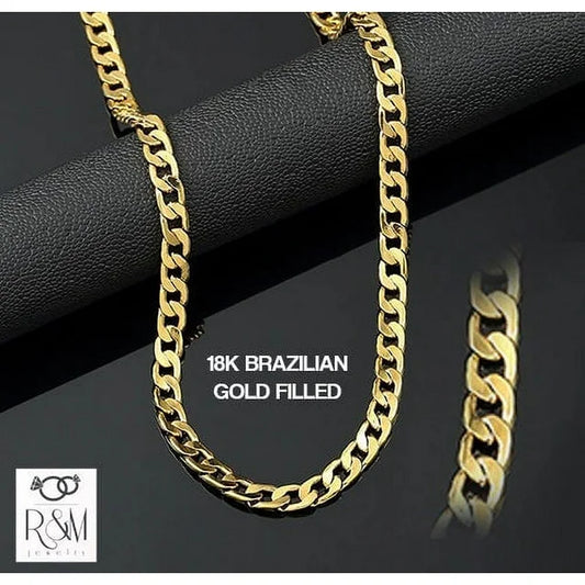 18K Gold Curb Cuban Chain 24"