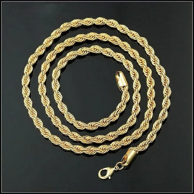 14K Gold Filled Rope Chain Necklace – Classic Unisex Layering Essential 6 Lengths Available