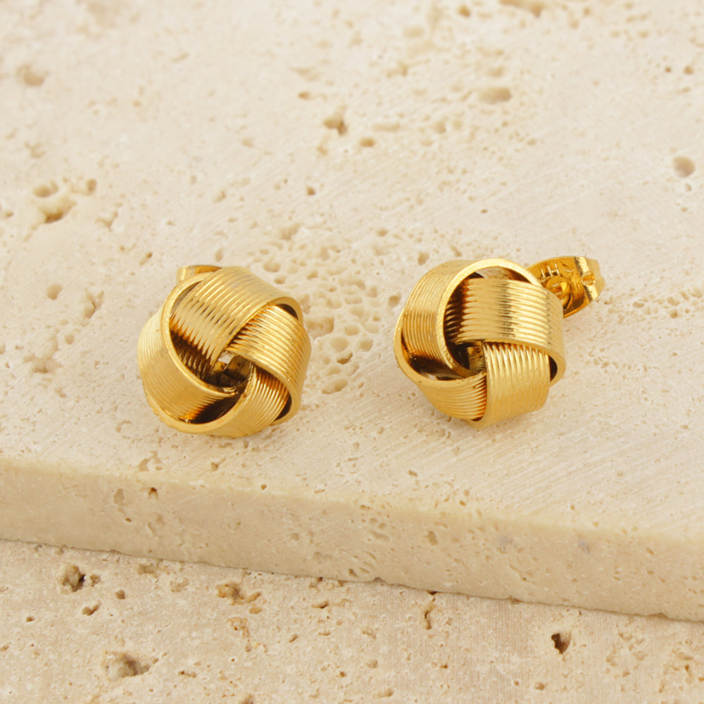 18K Gold Plated Love Knot Stud Earrings