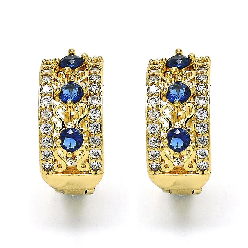 Lab-Created Designer Gemstone Huggie Hoop Earrings