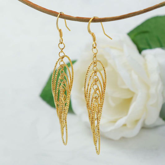 14K Gold Chandelier Hanging Earrings