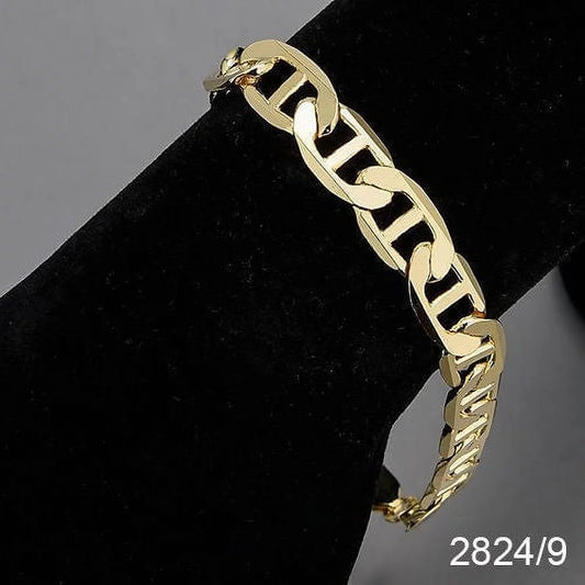 18K Gold Over Sterling Silver Mariner Link Bracelet 8''