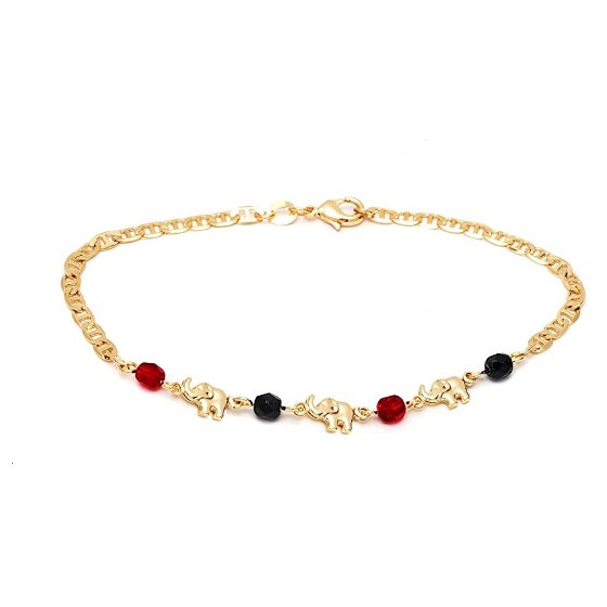 18K GOLD PLATED MARINER JET ELEPHANT ANKLET FOR WOMEN - MADE IN BRAZIL