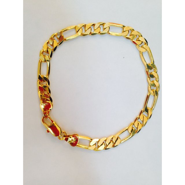 18k Gold Filled Unisex Figaro Link Bracelet 8" unisex